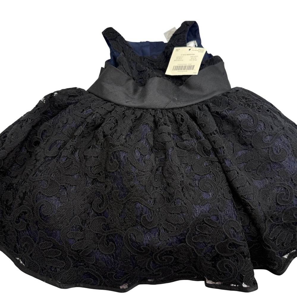 Janie and Jack‎ Special Occasion Dress NWT Size 3-6 Mos Black/Navy